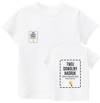 KOSZULKA T-SHIRT KOLOR Z TWOIM WŁASNYM NADRUKIEM