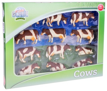 KROWA ZESTAW FIGUREK 12SZT 1:32 BIAŁO-BRĄZOWE KIDS