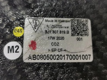 LIŠTA SPOJLER KARBON NÁRAZNÍKU PŘEDNÍHO PORSCHE TAYCAN TURBO S LEVÝ 768