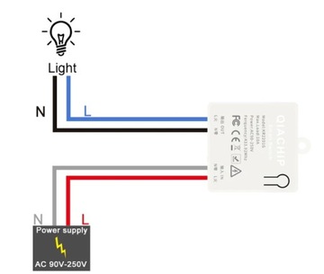 Мини встроенное радиореле 230В 10А RF 433МГц