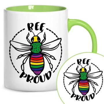 Kubek Zielony Prezent Walentynki BEE PROUD LGBT Wz