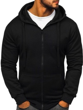 MĘSKA BLUZA Z KAPTUREM ROZPINANA KIESZENIE KOLORY