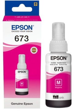 Oryginalny tusz magenta purpurowy do drukarki EPSON 673 L1800 L800 L805 M