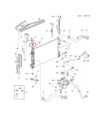 OPEL OE 13306606 DRŽÁKY GUM. CHLADIČŮ