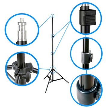 2x КОМПЛЕКТ НЕПРЕРЫВНОГО ДНЕВНОГО СВЕТА СОФТБОКС 50x70, штатив 400 Вт, 230 см (803) 5500k