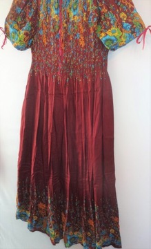 Sukienka indyjska 42 44 długa czerwona hiszpanka