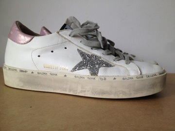 GOLDEN GOOSE - sneakersy -HI STAR- skórzane - 38 -