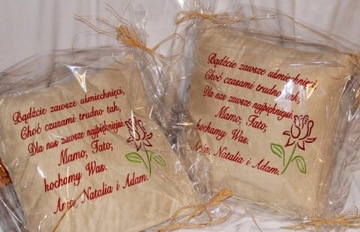 Zestaw Prezent na Dzień Babci i Dziadka Święta Poduszka z napis HAFT