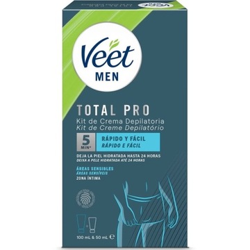 Veet Men zestaw krem do depilacji 100 ml i balsam 50 ml do skóry wrażliwej