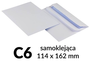 Koperty C6 białe samoklejące 1000 szt