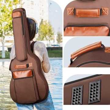 ЧЕХОЛ ДЛЯ ГИТАРЫ 42-ДЮЙМОВЫЙ РЮКЗАК КОРИЧНЕВЫЙ ПОРТАТИВНЫЙ СУМКА-ЧЕХОЛ БОЛЬШОЙ