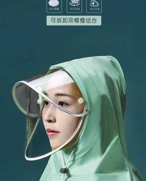 Men's and women's outdoor raincoat hooded bicycle rainproof and waterproof