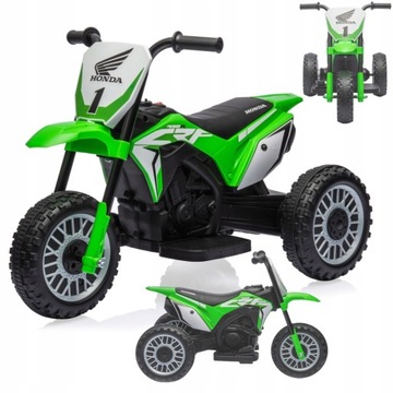 Pojazd na akumulator dla dzieci Motocykl HONDA CRF Zielony Milly Mally