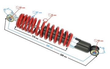 Амортизатор задний ATV 110 Красный