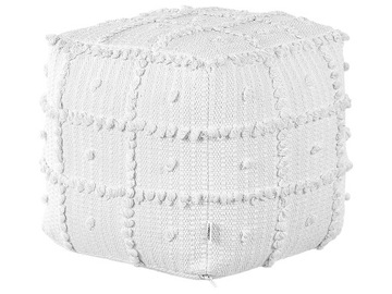 Puf otomana bawełna 40 x 40 x 40 cm biały