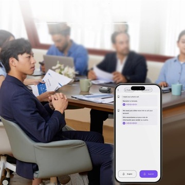 BLUETOOTH SŁUCHAWKI TŁUMACZĄCE 135JĘZYKÓW ETUI ŁADUJĄCE Z EKRANEM DOTYKOWYM