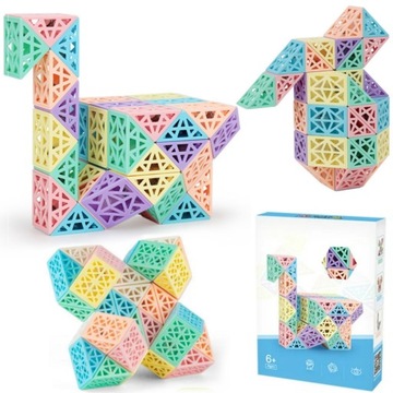 UKŁADANKA MAGICZNY WĄŻ TĘCZOWY AŻUROWY MAGIC SNAKE 48 EL