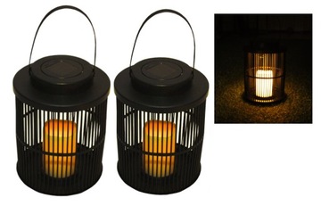 2x LAMPKA SOLARNA LED OGRODOWA LAMPION LATARENKA ŚWIECZKA