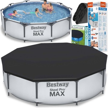 BESTWAY BASEN STELAŻOWY OGRODOWY DO OGRODU KĄPIELOWY 305x76 CM + POKRYWA