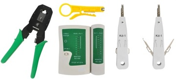 Zaciskarka Do Kabli LAN Sieciowych Tester Kabli RJ45 RJ11 3in1 Zestaw ETUI