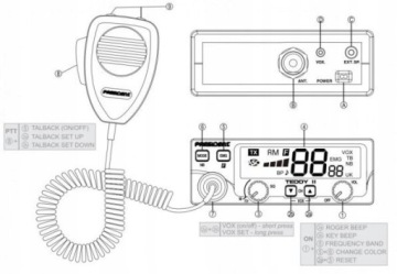 CB RADIO PRESIDENT TEDDY II 2 ASC VOX 12 В ПАЯНАЯ ВИЛКА ПРИЖИГАЛИ X6Y