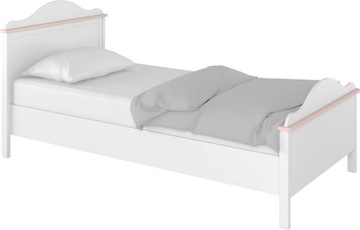 Łóżko Białe dla Dziewczynki Pojedyncze 90x200 Luna