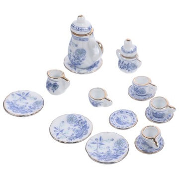 MINI CERAMICZNY ZESTAW DO HERBACIANY ZABAWKI MINIATUROWE DZBANKI DLA LALEK