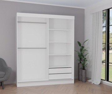 2D ШКАФ 100СМ БЕЛОЕ зеркало + КРАСНЫЙ лакобель