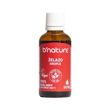 B'Nature Żelazo naturalne krople z czerwonego buraka vegan 50 ml