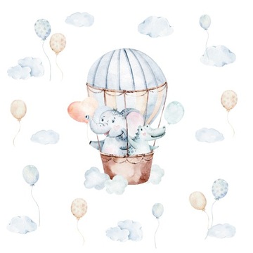 naklejki na ścianę SŁOŃ krokodyl latający BALON