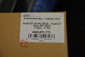 ВЫХЛОПНЫЕ НАКЛАДКИ AUDI Q7 4M0071771 4M0253681N 4M0253682N