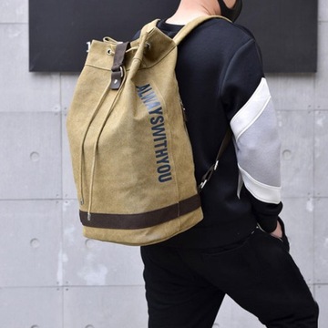 Мужской холщовый дорожный рюкзак цвета хаки L