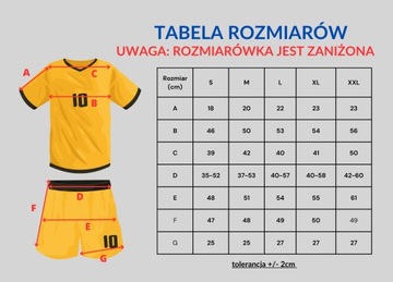 STRÓJ PIŁKARSKI KOSZULKA I SPODENKI KOMPLET XXL