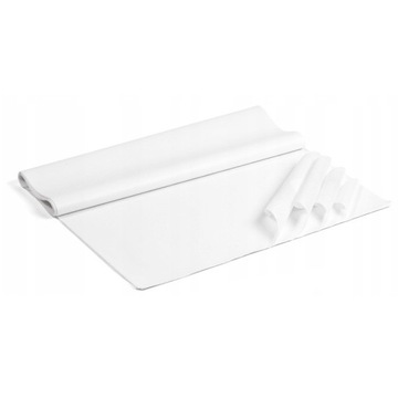 BIBUŁA ozdobna gładka do pakowania BIAŁA 50cm x 70cm ryza 50 sztuk arkuszy