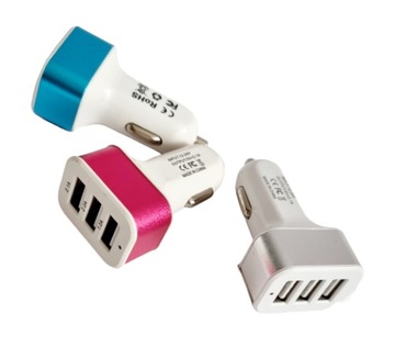 УНИВЕРСАЛЬНОЕ АВТОМОБИЛЬНОЕ ЗАРЯДНОЕ УСТРОЙСТВО - СЕРТИФИКАТ 3 USB-РОЗЕТОК - БЫСТРОЕ
