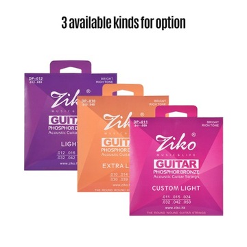 ZIKO DP-012 Легкие струны для акустической гитары с шестигранной головкой