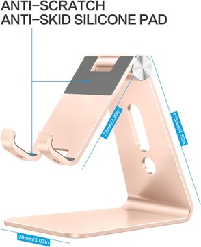 Regulowany stojak na telefon komórkowy, OMOTON Aluminium De