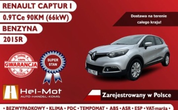Renault Captur I Crossover 0.9 Energy TCe 90KM 2015 Renault Captur 90KM, 2015R, Klimatronic, Zarejestrowany w Polsce VAT-Marza, zdjęcie 3