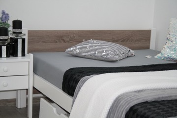 Деревянная двуспальная кровать BELLA 140x200 Дуб Трюфель МАТРАС с ящиком
