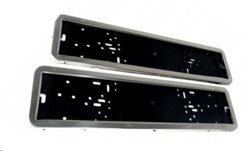 РАМКА ДЛЯ НОМЕРНЫХ ЗНАКОВ МЕТАЛЛ ХРОМ 2 ШТ.