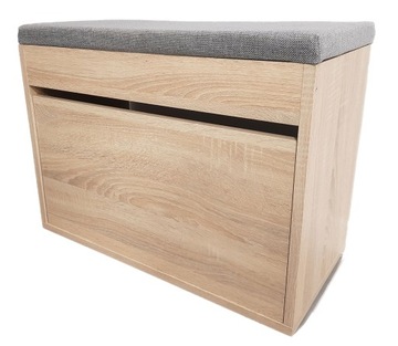 SZAFKA NA BUTY Z SIEDZISKIEM PUFA SCHOWEK NA DROBIAZGI 60cm DĄB SONOMA