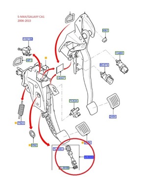 Ford Mondeo S-Max Galaxy Pedal Spring Spring