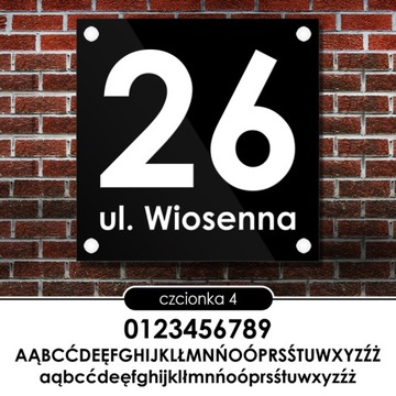 Tablica adresowa adres 3D numer na dom 25x25 czarna - szkło akrylowe