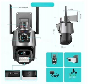 СОВРЕМЕННАЯ НАРУЖНАЯ КАМЕРА СИГНАЛИЗАЦИИ 4MP WIFI 3в1