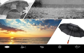 Składany parasol Odporny na burzę, automatyczny, otwierany i zamykany krótki uchwyt