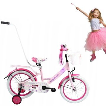 Rowerek Dziecięcy Rower Dla Dzieci STARLET 16'' - PASTELOWY RÓŻ