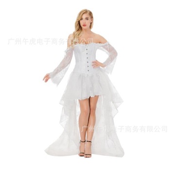 Wedding Corset Woman Dress with Long Sleeve Fairyc