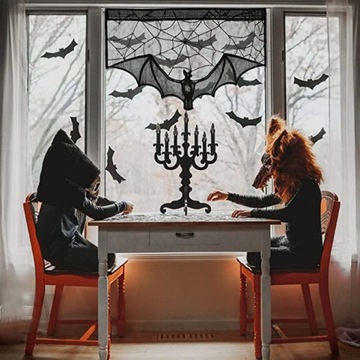 ЧЕРНЫЙ ЗАНАВЕС ДЛЯ ХЭЛЛОУИНА ЛЕТУЯ ПАУТИНКА