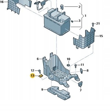 ДЕРЖАТЕЛЬ КЛЕММНЫЙ БЛОК АККУМУЛЯТОРНОЙ БАТАРЕИ OE AUDI VW SKODA SEAT 1J0803219