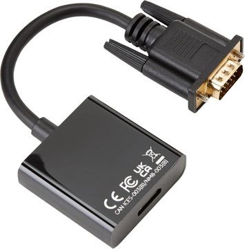 Переходник Amazon Basics HDMI-VGA с аудиоразъемом 3,5 мм.